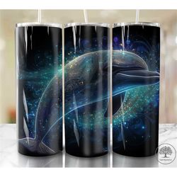 dolphin  20oz sublimation tumbler designs, northern lights