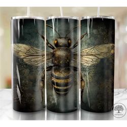 bee 20oz sublimation tumbler designs, colorful 9.2 x 8.3 straight skinny tumbler wrap png, sublimation design png