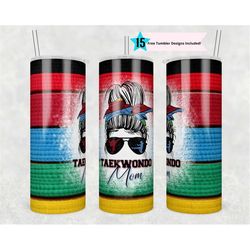 20oz skinny tumbler taekwondo mom sublimation designs template straight png file download - taekwondo sport