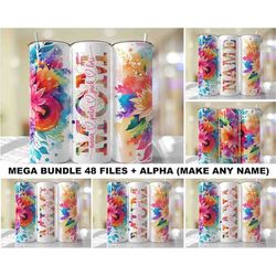 48 wraps mother's day tumbler wrap bundle png add kids