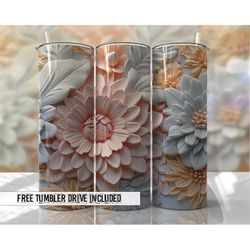 pastel floral 3d tumbler flowers summer tumbler wraps