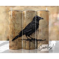 gothic raven tumbler wrap seamless farm tumbler template