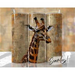 giraffe tumbler wrap seamless grungy rustic animal