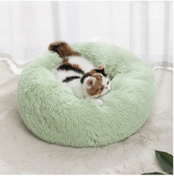 cat nest round soft shaggy mat indoor dog cat bed pet supplies removable machine washable pillow bed for small pets