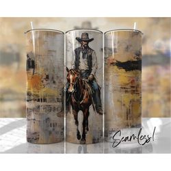 cowboy tumbler wrap seamless horse country tumbler