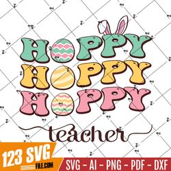 hoppy teacher bunny easter gift svg – teacher bunny easter day svg png eps dxf pdf, cricut file