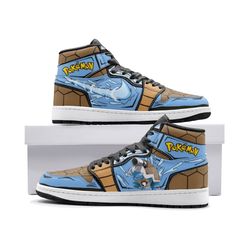 blastoise pokemon jd1 shoes, blastoise pokemon jordan 1 shoes, pokemon shoes, blastoise sneaker, blastoise pokemon shoes