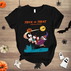 duck tales trick or treat shirt, huey dewey louie witch, ducktales halloween shirt, family trip shirt