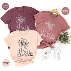 otter gifts, flower shirts, funny otter shirt, plant t-shirt, sea otter graphic tees, cute shirt, otter outfit, gift for