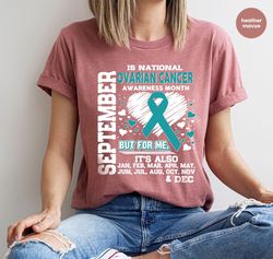 ovarian cancer tshirt, september awareness month, cancer survivor gift, cancer ribbon graphic tees, ovarian cancer gifts