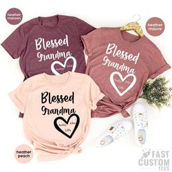 personalized grandma shirt, custom grandma tee, blessed grandma shirt, gift from grandma, grandmother tees, grandma shir