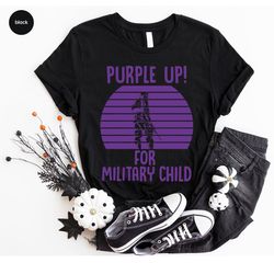 purple up for military child tshirt, military kids shirt, military child awareness tees, military family outfit, month o