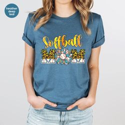 softball graphic tees, gift for mom, softball mom shirt, mothers day gift, mama shirt, sunflower vneck shirt, softball g