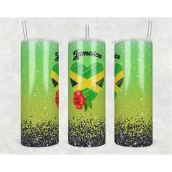 20oz Skinny Tumbler Jamaica Flag PNG Sublimation Design