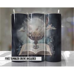 halloween tumbler wrap etherial spirit book witch tumbler