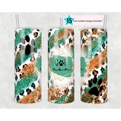 20oz skinny tumbler cat mom sublimation design templates