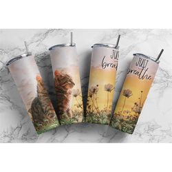 20oz skinny tumbler just breathe sublimation design