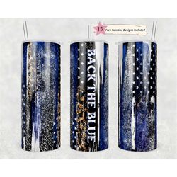 20 oz skinny tumbler sublimation design template police