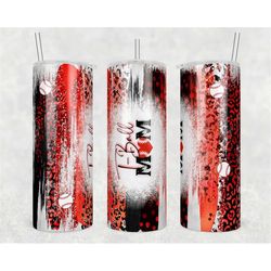 20oz skinny tumbler black red t-ball leopard designs