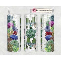 plant mom succulent tumbler wrap watercolor cactus