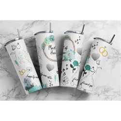 bridal 20 oz skinny tumbler sublimation design