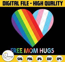 free mom hugs lgbt pride transgender rainbow flag svg, lgbt love svg , love wins rainbow svg, lgbt pride svg, digital do