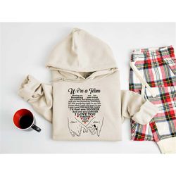 custom name we are a team promise hand in hand sweatshirt, husband and wife, anniversary, husband and wife hoodie, valen