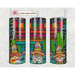 cinco de mayo tumbler design mexican gnomes 20oz skinny