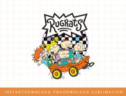 rugrats logo checkerboard with kids in wagon png, sublimate, digital print