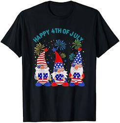 happy 4th of july gnome american us flag 4th of july t-shirt