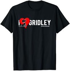 i love gridley the aussiedoodle cartoon dog heart design t-shirt