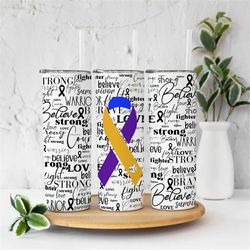 20 oz skinny tumbler sublimation bladder cancer awareness