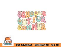 retro groovy school s out for summer graduation teacher kids png, digital download copy
