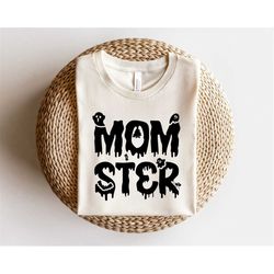 Momster Shirt, Mom Halloween shirt, Cute Halloween tee, Pumpkin print shirt, Women Fall graphics, Trick or treat shirt
