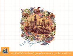 harry potter hogwarts floral wreath png, sublimate, digital download