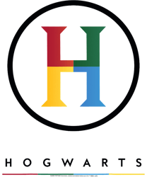 harry potter hogwarts four colored  h  logo t-shirt
