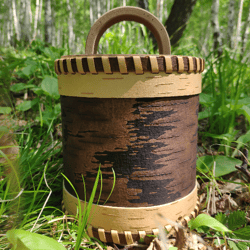 birch bark box with unique dark bark for storing items