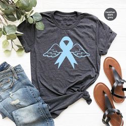 cancer awareness t-shirt, colon cancer crewneck sweatshirt, cancer survivor gift, blue ribbon shirt, awareness gift, gif