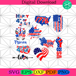 happy 4th of july bundle svg, 4th of july svg, american flag4th of july america svg, happy 4th of july svg, firework svg