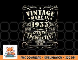 vintage 90th birthday decorations men funny 1933 90 birthday png, digital download copy