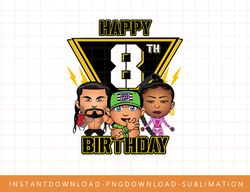 wwe happy 8th birthday wrestler emojis t-shirt copy