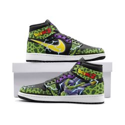 cell dragon ball z jd1 shoes, cell dragon ball z jordan 1 shoes, cell dragon ball z shoes sneaker, cell dragon ball z