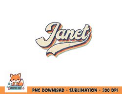 vintage janet retro first name personalized 1970s love janet png, digital download copy