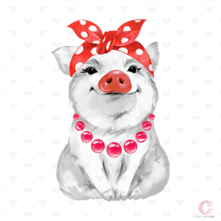 funny pig wearing bandana svg, trending svg, pet svg, animal svg, cute pig svg, funny pig svg, bandana svg, bandana pig