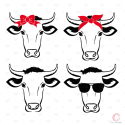 face cow bandana glasses svg, trending svg, animal svg, funny cow svg, cute cow svg, face cow bandana svg, bandana svg,