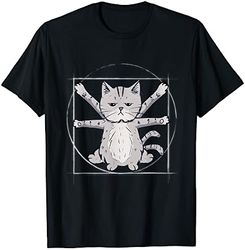 vitruvian cat funny cat t-shirt