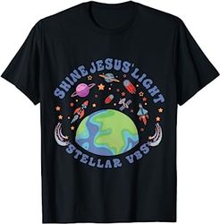 stellar vacation bible school shine jesus' light christian t-shirt