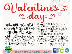 valentine day font with hearts otf | love font svg, font with hearts svg, hearts letters svg, hearts love svg