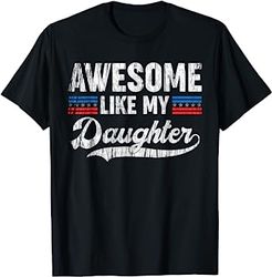 awesome like my daughter retro men dad funny fathers t-shirt