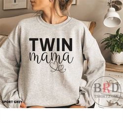 twin mama sweatshirt, gift for mom of twins, pregnancy announcement, twin mama gift, sweatshirt for mom of twins, toddle